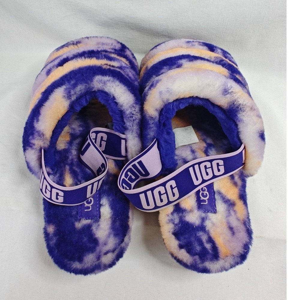UGG Fluff Yeah Slide Slipper 11 Purple Orange Marble Violet Night Sandals 42 - Picture 6 of 11